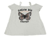 Bílý top s motýlkem C&A
