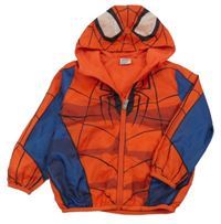 Červeno-modrá šusťáková jarní bunda s kapucí - Spiderman Nutmeg