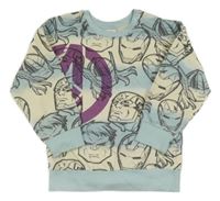 Smetanovo-světlemodrá vzorovaná mikina s Avengers Matalan