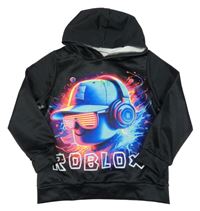 Černá lehká mikina s Roblox a kapucí