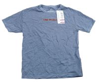 Modré melírované tričko s nápisem M&S