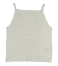 Bílý žebrovaný úpletový crop top H&M
