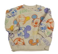 Béžová mikina s Mickeym a kamarády zn. H&M