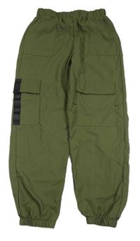 Khaki cargo cuff lehké kalhoty Shein