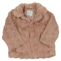 Růžový kožešinový podšitý kabát Primark