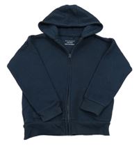 Tmavomodrá propínací mikina s kapucí Primark