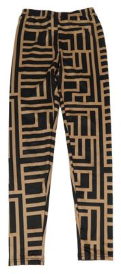 Černo-hnědé vzorvané legíny Shein