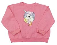 Růžová mikina s jednorožcem H&M