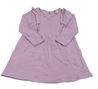 Lila teplákové šaty s volánky Lily & Dan