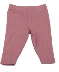 Růžové žebrované legíny 