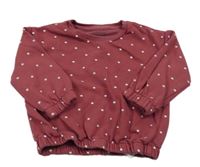 Vínová puntíkatá mikina Primark