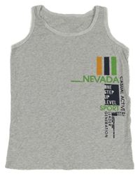 Světlešedé tílko s nápisy 