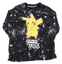 Černo-bílé triko s Pikachuem a fleky 
