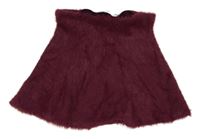 Vínová chlupatá úpletová sukně H&M