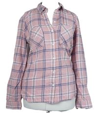 Dámská růžovo-modrá kostkovaná halenka H&M
