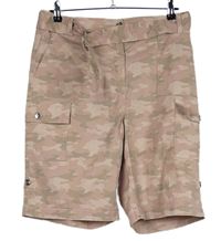 Dámské růžovo-béžové army plátěné rolovací kraťasy s kapsami a páskem zn. M&S
