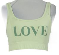 Dámský světlezelený crop top s nápisem Brave Soul 