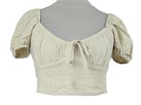 Dámská béžová crop lněná halenka Stradivarius
