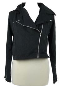 Dámský černý šusťákový crop křivák 