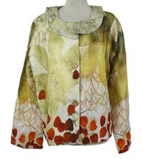 Dámské béžovo-červené vzorované sako s límečkem MissLook 