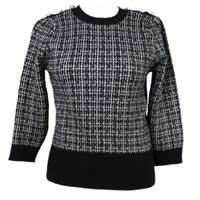 Dámský černo-růžový vzorovaný svetr s gombíky Savida 