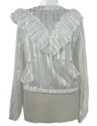 Dámská bílá pruhovaná crop halenka s volánkem Tally Weijl 