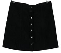 Dámská černá manšestrová propínací sukně 