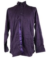 Pánská fialová proužkovaná košile M&S vel. 16