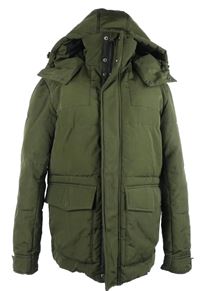 Pánská khaki šusťáková zimní bunda s kapucí Primark 