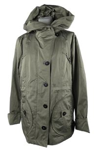 Dámská khaki šusťáková parka s límcem C&A