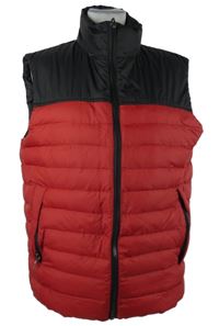 Pánská červeno-černá šusťáková zateplená vesta Beluomo 