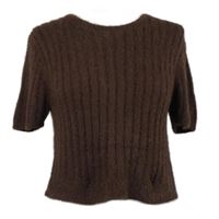 Dámské hnědé chlupaté svetrové crop tričko Zara