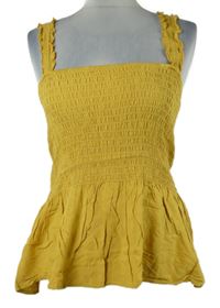 Dámský okrový žabičkový peplum top Colloseum 