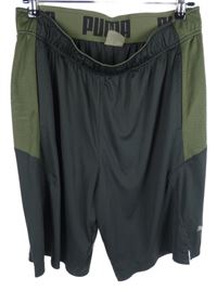 Pánské černo-khaki sportovní kraťasy Puma 