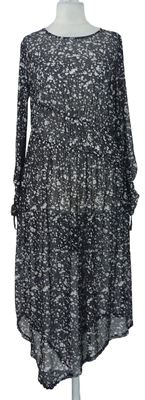 Dámské černo-smetanové vzorované tylové midi šaty Very 