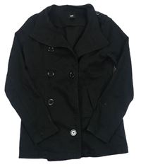 Černý plátěný kabát zn. H&M