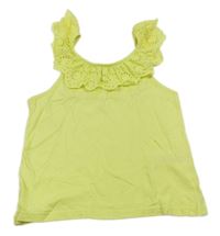 Žlutý crop top s krajkou Primark