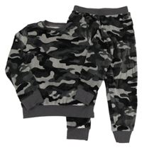 Šedé army plyšové pyžamo F&F