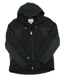 Černo-antracitová šusťáková jarní funkční bunda s kapucí Regatta