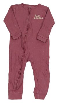 Vínový puntíkatý žebrovaný overal s nápisem Next