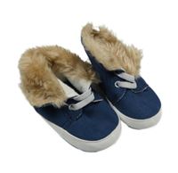 Tmavomodré capáčky s kožíškem 