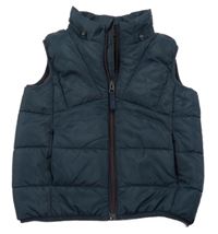 Tmavomodrá šusťáková zateplená vesta Name it