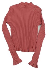 Růžové žebrované triko s nápisem George