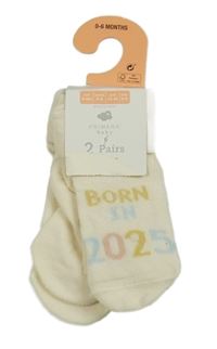 Nové - 2x smetanové ponožky s nápisem Primark