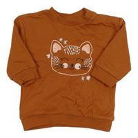Rezavá mikina s kočkou Gemo