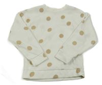 Bílá puntíkatá fleecová mikina Kiabi