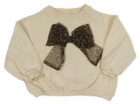 Světlebéžová overisze mikina s mašlí Zara