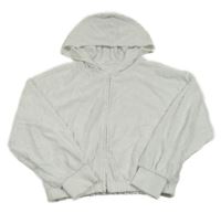 Bílá květinová propínací crop mikina s kapucí GAP