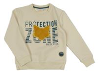 Smetanová mikina s nápisem a liškou kids