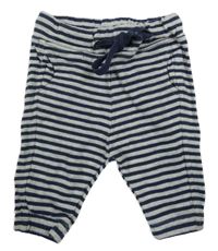 Tmavomodro-šedé pruhované tepláky Topomini